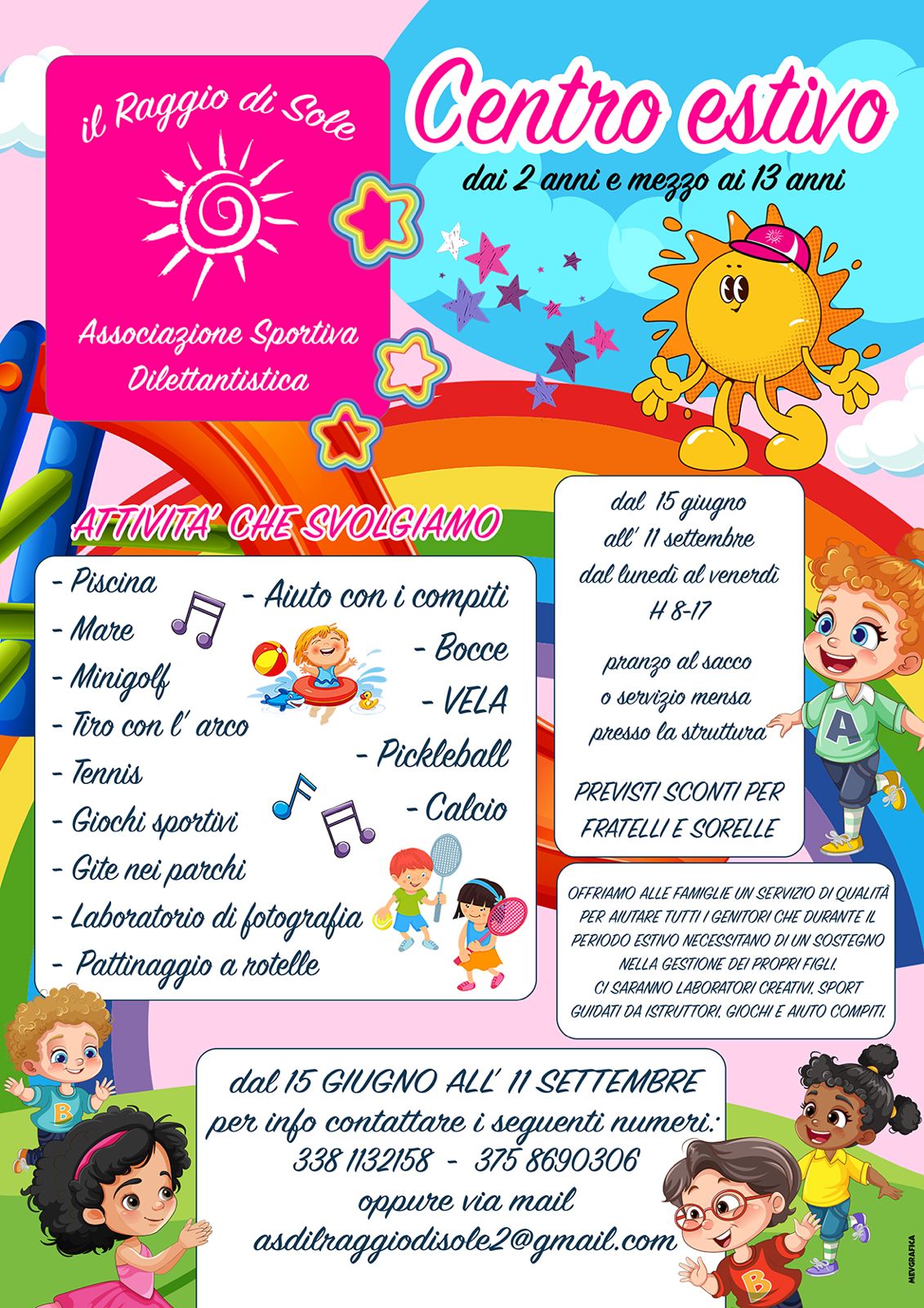 Centro Estivo 15 Giugno 11 Settembre 2026 - Il Raggio di Sole